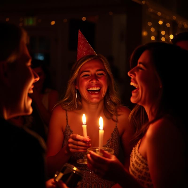 Birthday party laughter